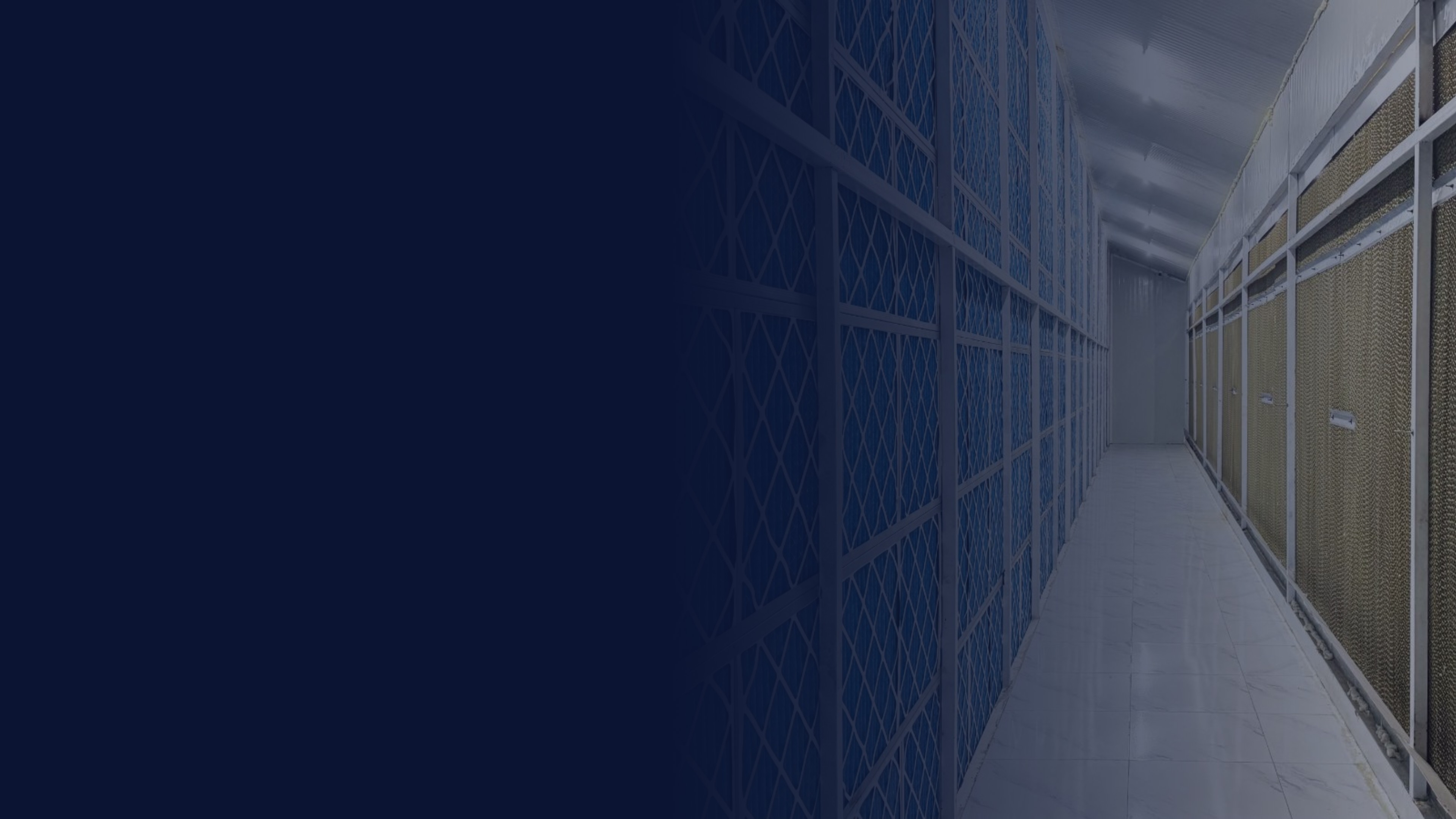 High-density Neoverse facility cooling corridor